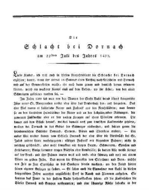 ¬Die¬ Schlacht bei Dornach am 22sten Juli des Jahres 1499