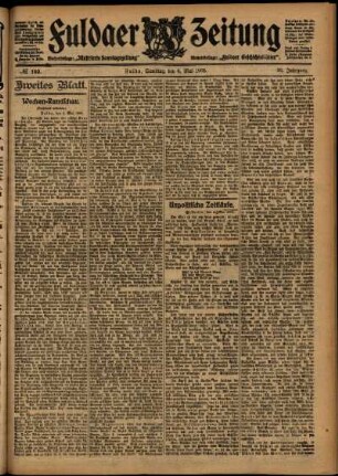 Zweite Ausgabe vom Samstag, den 06. Mai 1905.