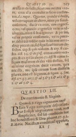 Qvaestio LII. De matrimonio B. Virginis.
