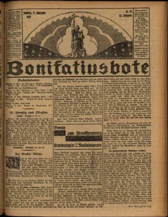 Erste Ausgabe vom Sonntag, den 11. November 1928.