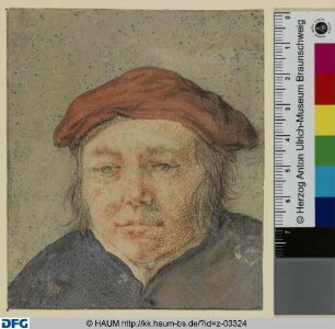 Portraitstudie eines Mannes mit roter Mütze