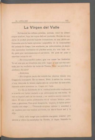 La Virgen del Valle : [Traducción]