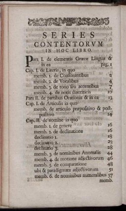 Series Contentorum In Hoc Libro.