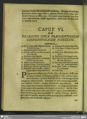 Caput VI. De Principis Circa Praescriptionem Conventionalem Potestate