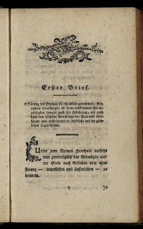 Erster Brief. - Fünfter Brief.