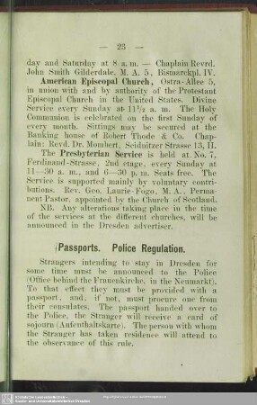 Passports. Police registration
