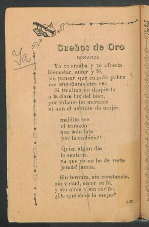 Sueños de oro : Romanza