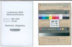 Entnazifizierung Magdalene Rechmann , geb. 29.11.1900 ()
