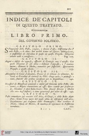 Indice de capitoli di questo trattato