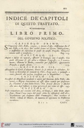Indice de capitoli di questo trattato