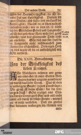 Die XXIII. Betrachtung.