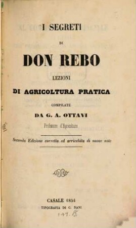 I segreti di Don Rebo : Lezzioni di agricoltura pratica