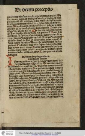 De decem preceptis perordinem. Capitulum tertium.