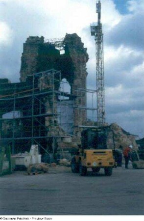 Dresden-Altstadt. Ruine der Frauenkirche (teilweise eingerüstet)