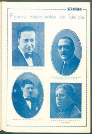 [Retratos de] Figuras descollantes de Galicia : [Retratos de] Julio Camba[,] Ramón Fernández Mato[,] Ramón Villar Ponte [y] Basilio Álvarez