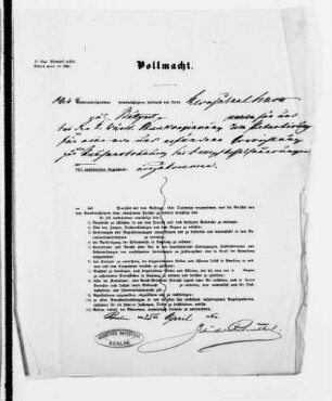 Vollmacht der Gebrüder Rosenthal, Berlin, für den Rechtskonsulenten Schott, Stuttgart
