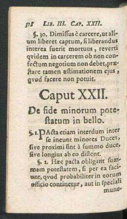 Caput XXII. De fide minorum potestatum in bello.