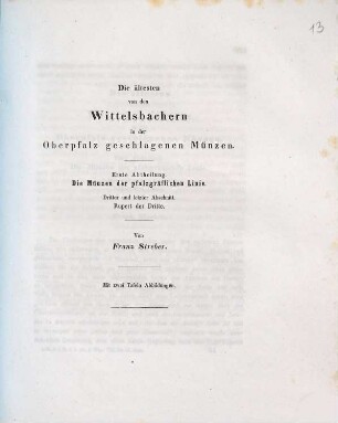 Die ältesten von den Wittelsbachern in der Oberpfalz geschlagenen Münzen, 1, Die Münzen der pfalzgräflichen Linie , 3. Rupert der Dritte