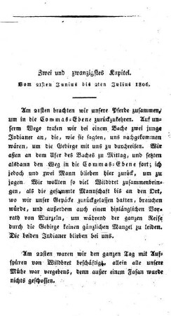 Zweiundzwanzigstes Kapitel: Vom 21sten Junius bis zum 2ten Julius 1806.