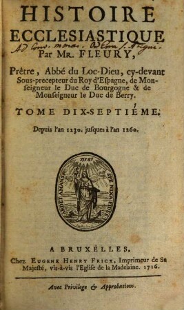 Histoire Ecclesiastique, 17. Depuis l'an 1230. jusques à l'an 1260.
