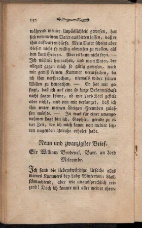 Neun und zwanzigster Brief - Fünf und dreyßigster Brief