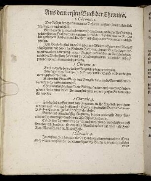 Aus dem ersten Buch der Chronica