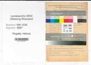 Entnazifizierung Helmut Rogalla , geb. 12.05.1908 (Lehrer)