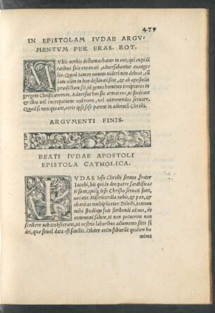 In Epistolam Iudae Argumentum Per Eras. Rot.