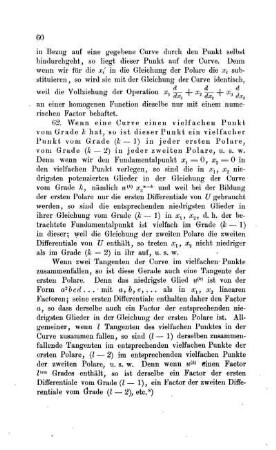 Die Beziehung der vielfachen Punkte zu den Polarcurven.