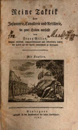 Reine Taktik der Infanterie, Cavallerie und Artillerie, 1