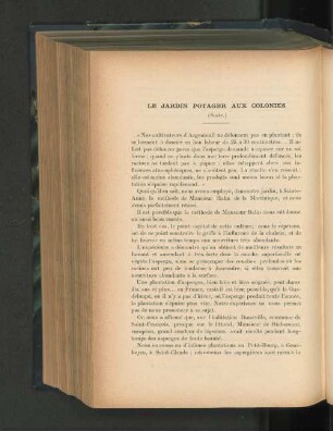 Le Jardin potager aux colonies