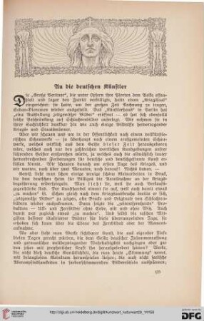28: An die deutschen Künstler