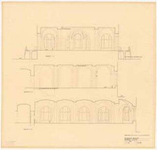 Evangelisches Diakonissenkrankenhaus Bethanien, Berlin-Kreuzberg Umbau. Schwesternspeisesaal: Speisesaal Schnitte 1:50