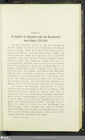 Kapitel I. Die Kindheit des Kurprinzen und seine Kavalierstour durch Italien. 1733-1740