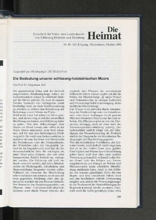 Die Bedeutung unserer schleswig-holsteinischen Moore