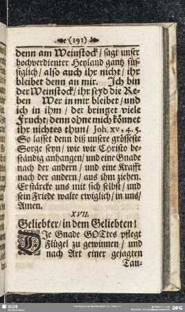 XVII. Die Warnehmung der Gnaden-Zeit