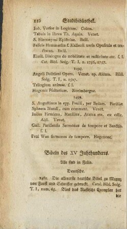 Bibeln des XV Jahrhunderts