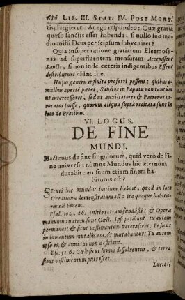 VI. Locus. De Fine Mundi.