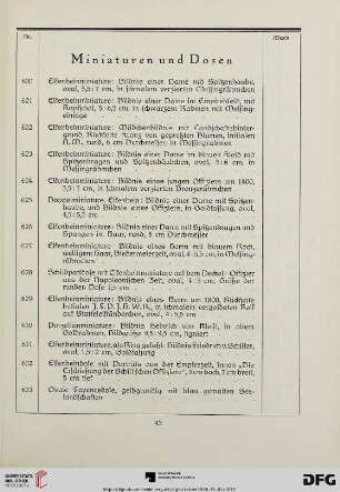 Miniaturen und Dosen (Nr. 620-633)