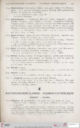 Katholischer Clerus / Clergé catholique (Nr. 1843 - 2017)