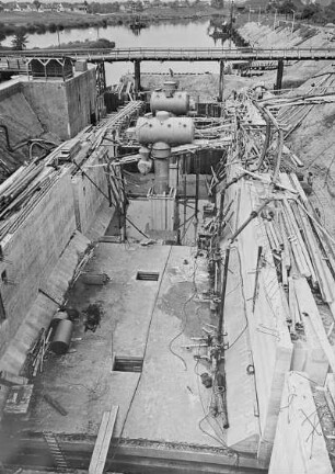 Baustelle zweite Kammer Schleuse Schwabenheim