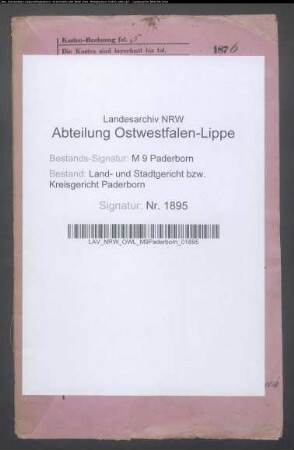 Erblasser: Niggemeyer, Joseph; Erblasser: Niggemeyer, Therese, geb. Duchting: