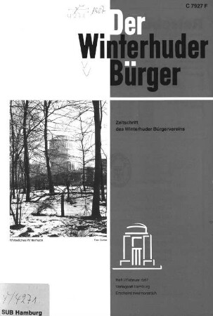 Heft I / Februar 1987 : Zeitschrift des Winterhuder Bürgervereins