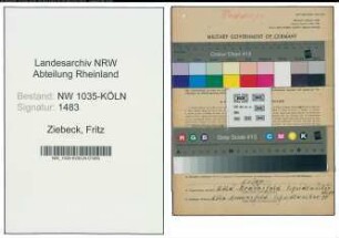 Entnazifizierung Fritz Ziebeck , geb. 30.03.1909 (Schuhmacher)