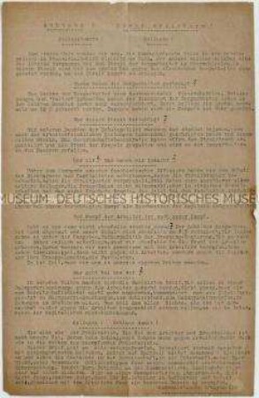 Hektografiertes Flugblatt der Kommunistischen Schupozellen des Bezirkes Gleiwitz zum Bergarbeiterstreik in Oberschlesien