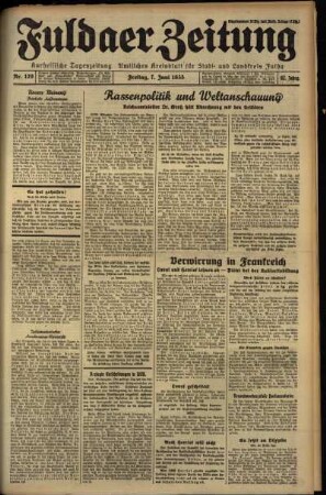 Erste Ausgabe vom Freitag, den 07. Juni 1935.