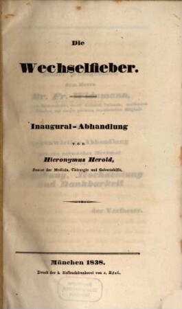 Die Wechselfieber
