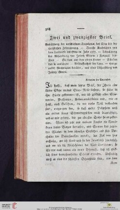 Zwei und zwanzigster Brief