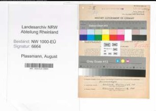 Entnazifizierung August Plassmann, geb. 14.01.1901 (Maschinensetzer)