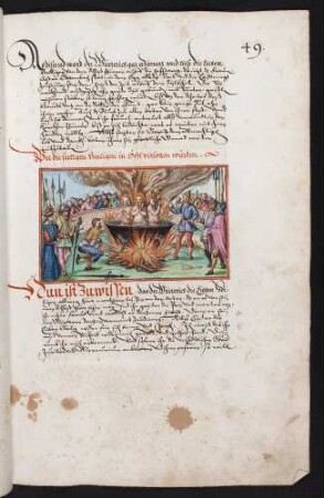 Martyrium der heiligen Felix, Regula und Exuperius in kochendem Wasser